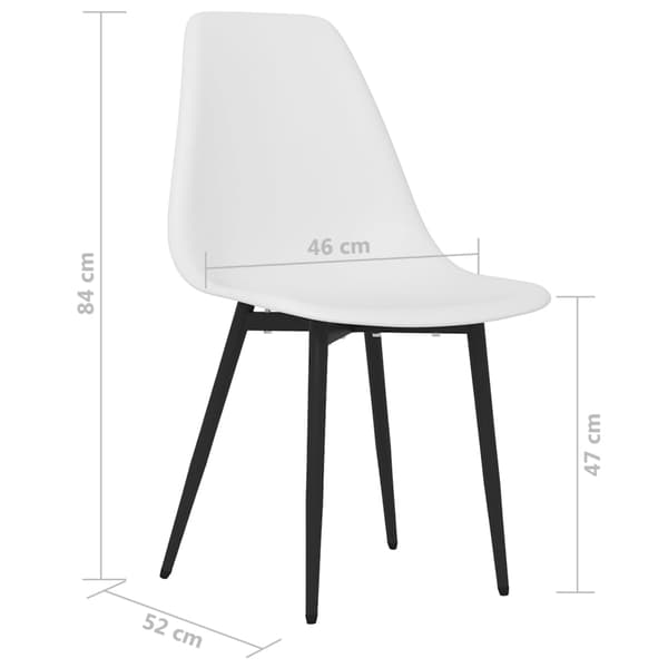 vidaXL Matstolar 4 st vit PP Vit