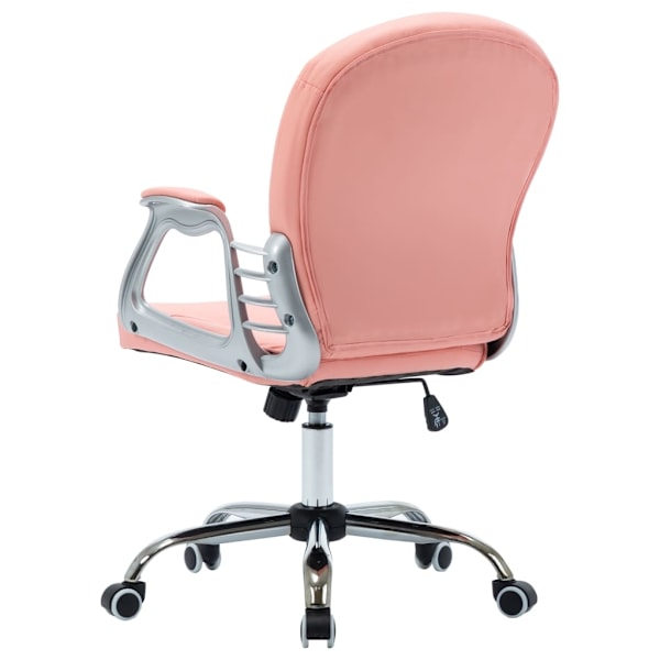 vidaXL Kontorsstol snurrbar rosa konstläder Rosa