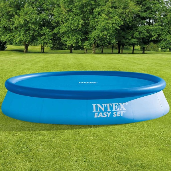 INTEX Poolöverdrag solenergi blå 348 cm polyeten Blå
