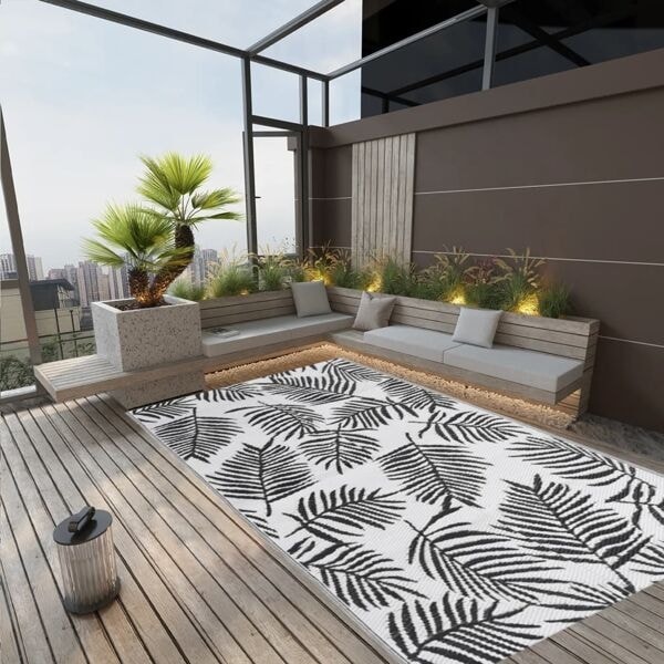 vidaXL Utomhusmatta ARAKIL svart 140x200 cm PP Svart