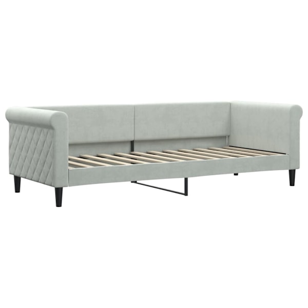 vidaXL Dagbädd utdragbar ljusgrå 80x200 cm sammet Grå