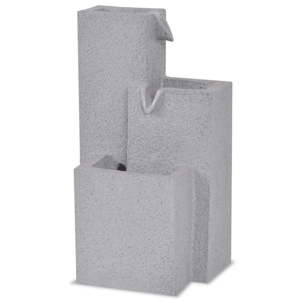 vidaXL Inomhusfontän med LED polyresin grå