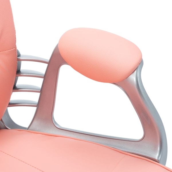 vidaXL Kontorsstol snurrbar rosa konstläder Rosa