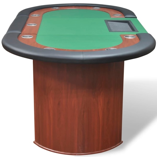 vidaXL Pokerbord 10-spelare med plats för dealer och markerbricka grön Grön