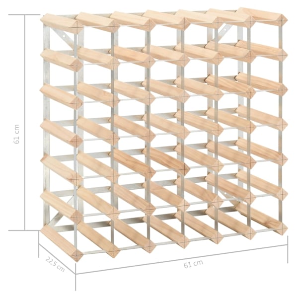 vidaXL Vinställ för 42 flaskor massiv furu Beige