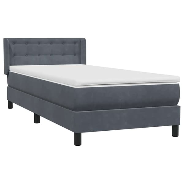 vidaXL Ramsäng med madrass mörkgrå 80x210 cm sammet Grå
