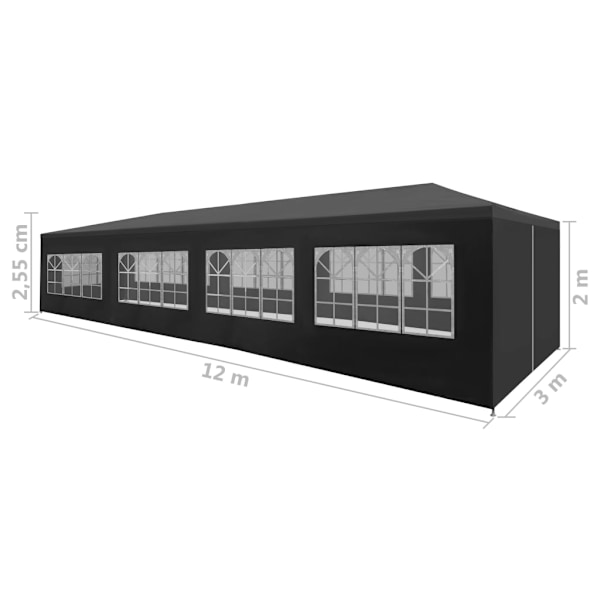 vidaXL Partytält antracit 3x12 m Antracit