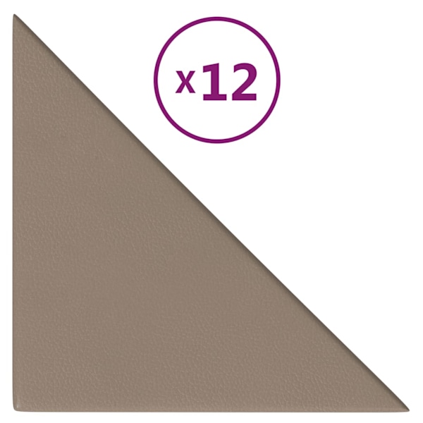 vidaXL Väggpaneler 12 st cappuccino 30x30 cm konstläder 0,54 m² Brun