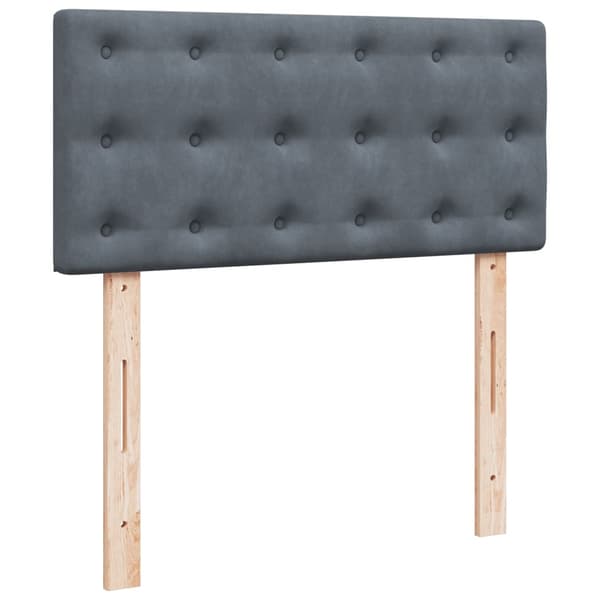 vidaXL Ramsäng med madrass mörkgrå 80x200 cm sammet Grå