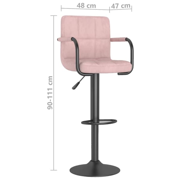 vidaXL Barstolar 2 st rosa sammet Rosa