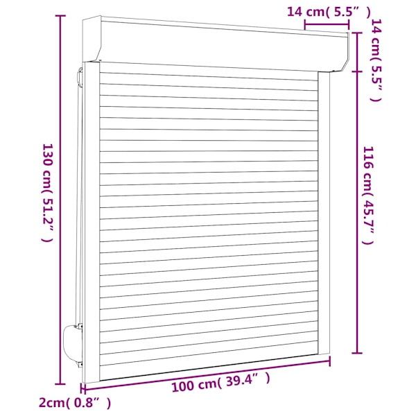 vidaXL Rulljalusi aluminium 100x130 cm antracit Antracit