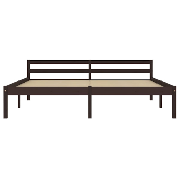 vidaXL Sängram mörkbrun massiv furu 180x200 cm Brun