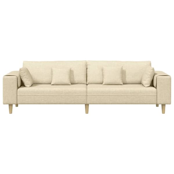 vidaXL Soffa Kräm 250 x 77 x 76 cm tyg Grädde