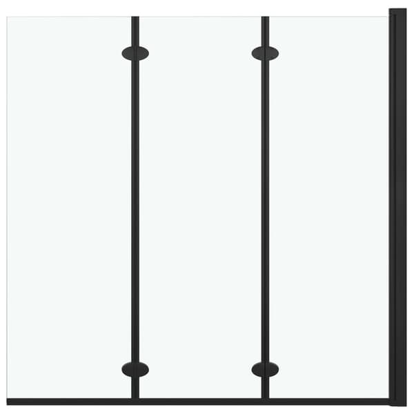 vidaXL Duschvägg fällbar 3 paneler ESG 130x138 cm svart Svart