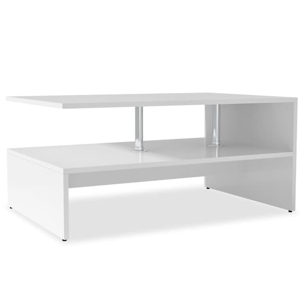 vidaXL Soffbord spånskiva 90x59x42 cm vit Vit