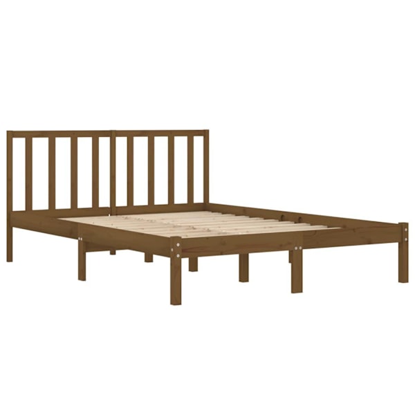 vidaXL Sängram honungsbrun massiv furu 200x200 cm Brun