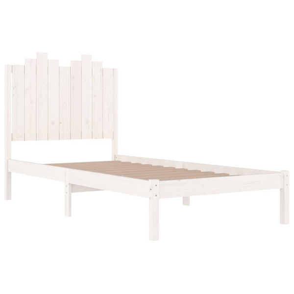 vidaXL Sängram vit massiv furu 100x200 cm enkelsäng Vit