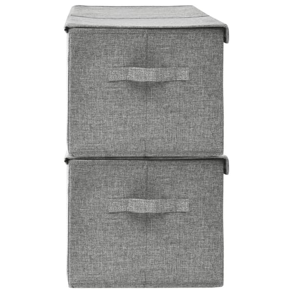vidaXL Förvaringslåda 2 st tyg 50x30x25 cm grå grå