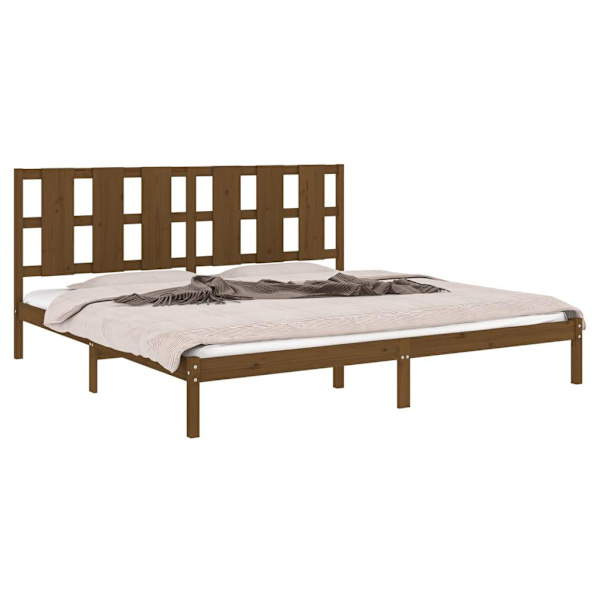 vidaXL Sängram honungsbrun massiv furu 200x200 cm Brun