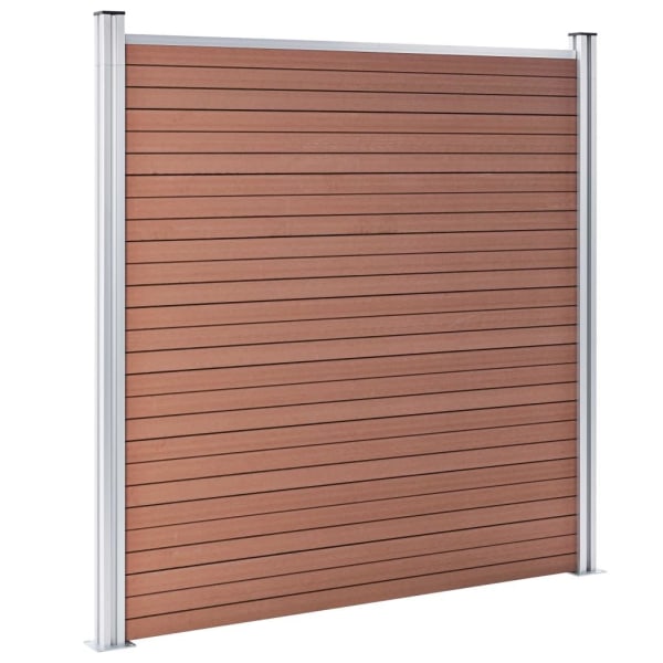 vidaXL WPC-staketpanel 5 fyrkantig + 1 vinklad 965x186 cm brun Brun