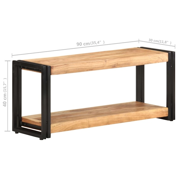 vidaXL TV-bänk 90x30x40 cm massivt akaciaträ Brun