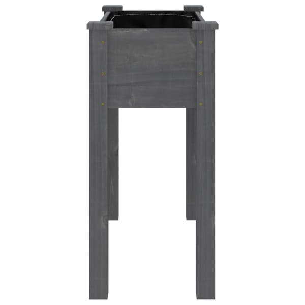 vidaXL Odlingslåda med foder grå 71x37x76 cm massivt granträ Grå