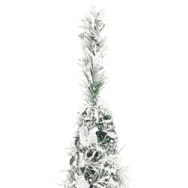 vidaXL Plastgran pop-up med snö 50 LED 120 cm Vit