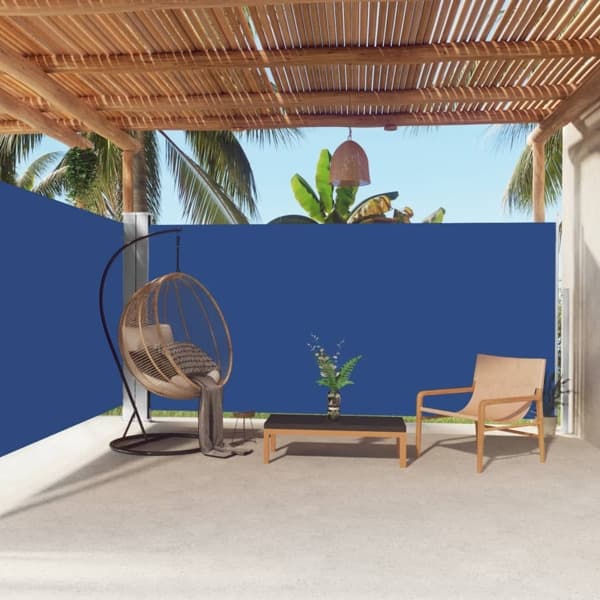 vidaXL Infällbar sidomarkis 180x600 cm blå Blå