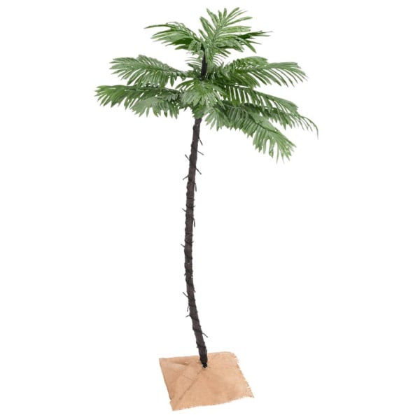 vidaXL Palmträd med LED varmvit 88 LEDs 150 cm Vit