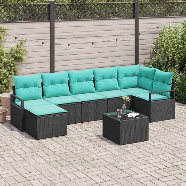 vidaXL Soffset 8 st Svart konstrotting Svart