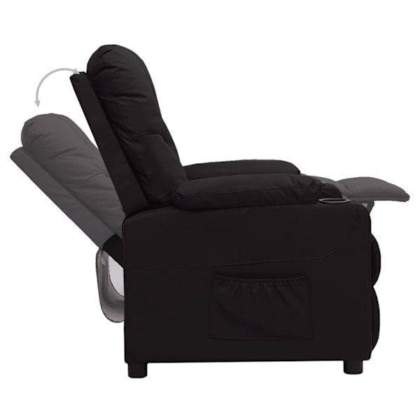 vidaXL Reclinerfåtölj svart konstläder Svart