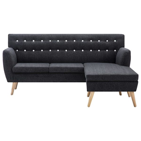 vidaXL Soffa L-formad tyg 171,5x138x81,5 cm mörkgrå grå