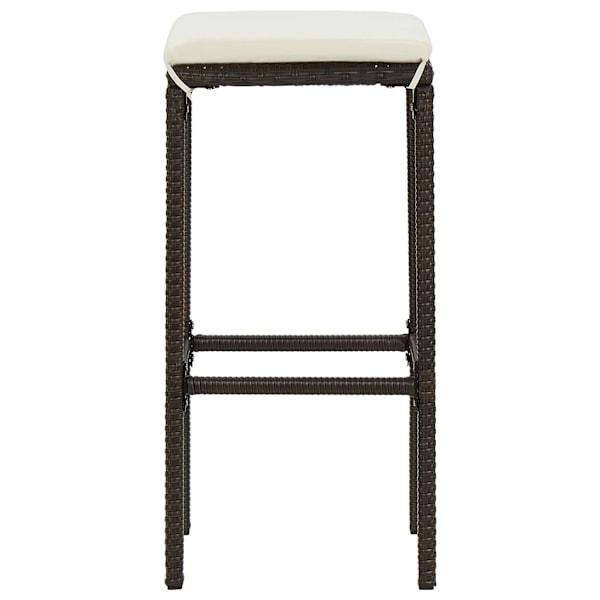 vidaXL Barstolar med dynor 4 st brun konstrotting Brun