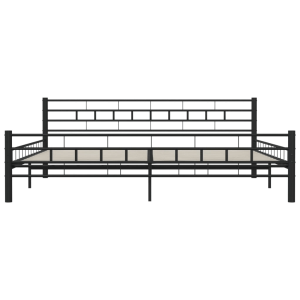 vidaXL Sängram svart stål 200x200 cm Svart