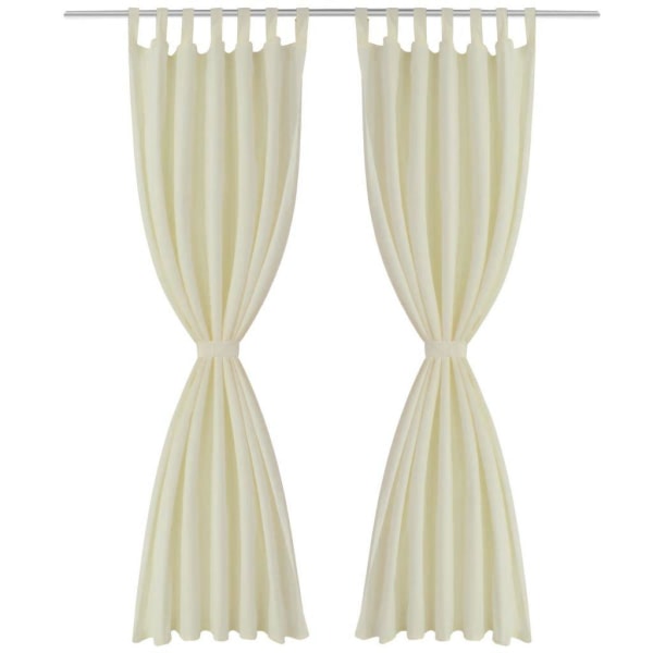 vidaXL 2-pack gardiner med öglor i gräddvit microsatin 140 x 245 cm Creme