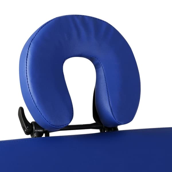 vidaXL Blått vikbart massagebord med 2 zoner och träram Blå