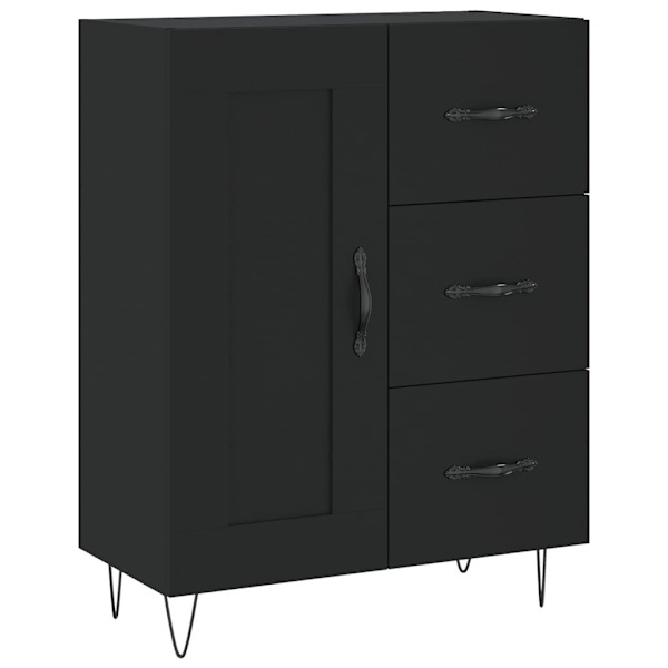 vidaXL Högskåp svart 69,5x34x180 cm konstruerat trä Svart