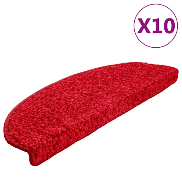 vidaXL Trappstegsmattor 10 st 65x21x4 cm röd Röd