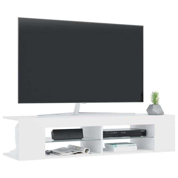vidaXL TV-bänk med LED-belysning vit 135x39x30 cm Vit