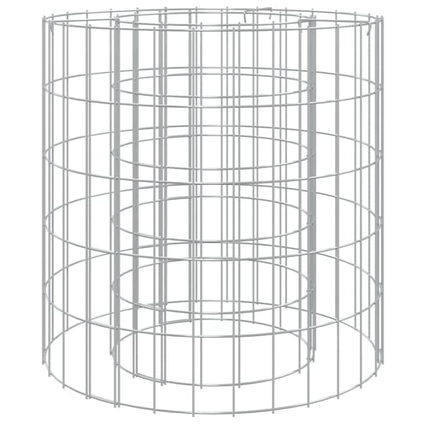 vidaXL Gabion för eldstad Ø 50 cm galvaniserat järn Silver