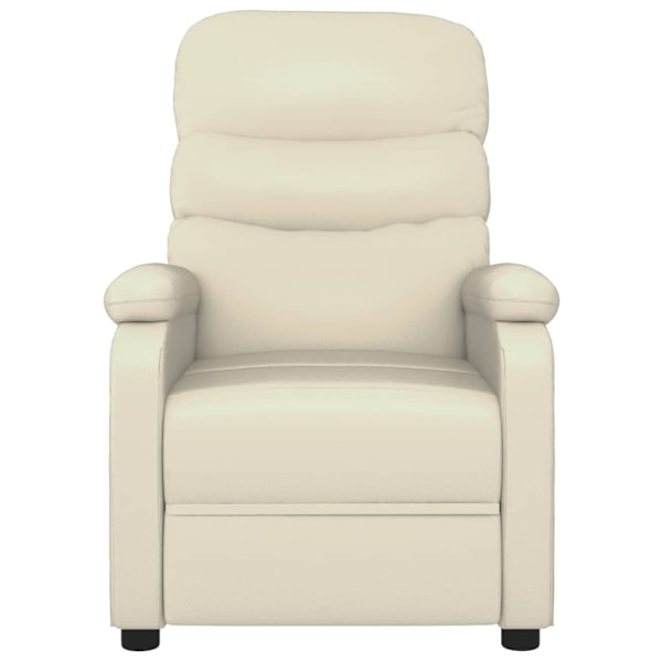 vidaXL Elektrisk massagefåtölj gräddvit konstläder Creme