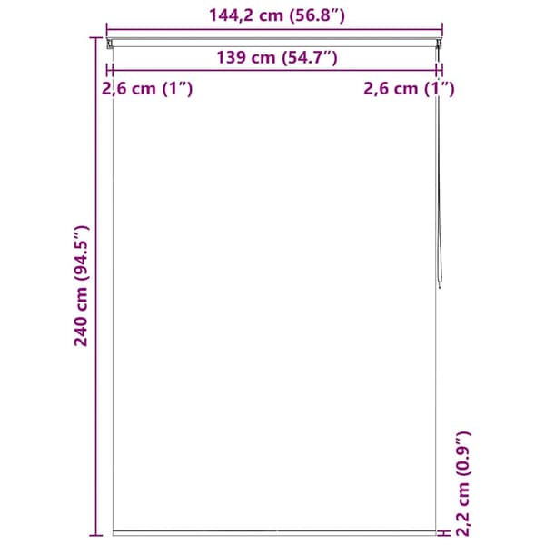 vidaXL Rullgardin för dusch 140x240 cm vit Vit