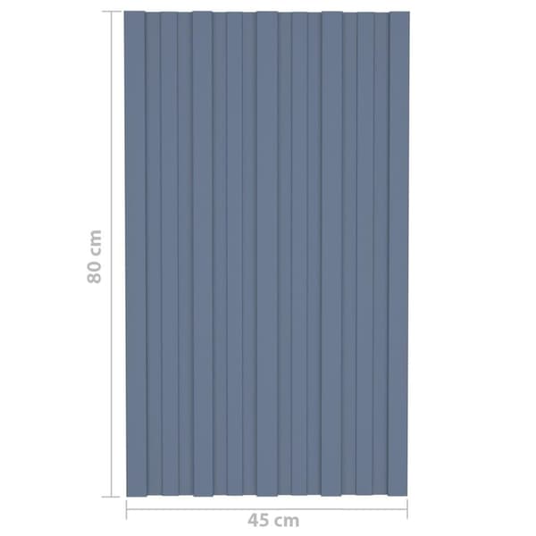 vidaXL Takprofiler 36 st galvaniserat stål grå 80x45 cm