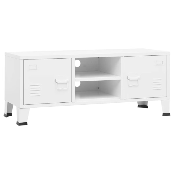 vidaXL Industriell tv-bänk vit 105x35x42 cm metall Vit