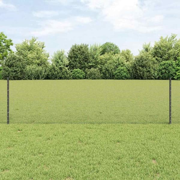 vidaXL Svetsat trådgärd med stolpe 100 x 0,6 m (B x H) Grå