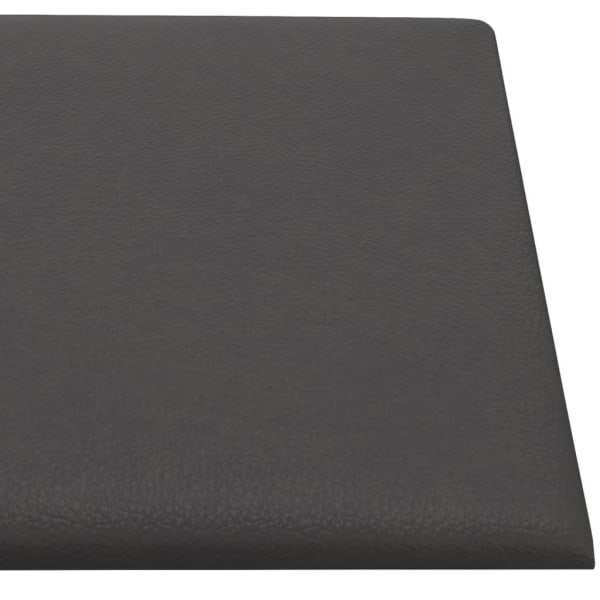 vidaXL Väggpaneler 12 st grå 90x15 cm konstläder 1,62 m² Grå