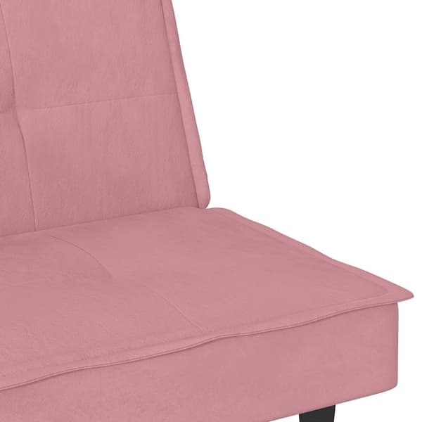 vidaXL Bäddsoffa med mugghållare rosa sammet Rosa