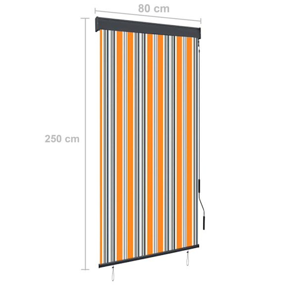 vidaXL Rullgardin utomhus 80x250 cm gul och blå multifärg