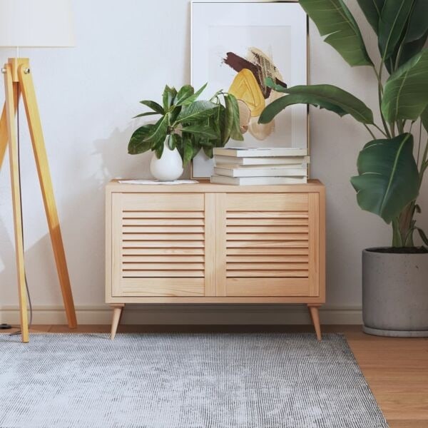 vidaXL Skåpluckor lamelldesign 2 st 39,5x39,4 cm massiv furu Brun