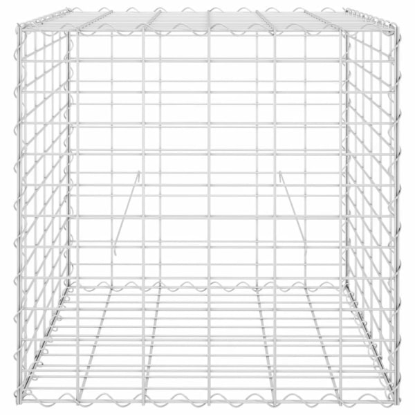 vidaXL Planteringsgabion upphöjd stål 60x60x60 cm Silver